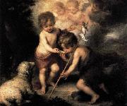 MURILLO, Bartolome Esteban Infant Christ Offering a Drink of Water to St John oil painting artist